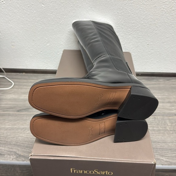 Franco Sarto Giselle Knee High Boot In Black Patent Leather / Black Leather - Picture 5 of 14